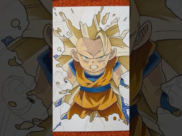 Drawing Goku SSJ3 ️ #anime #drawing #animedrawing #animeeart #db #dragonball #dbdaima #goku #ssj3