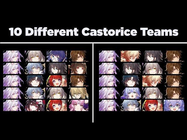 Castorice with 10 Different Teams