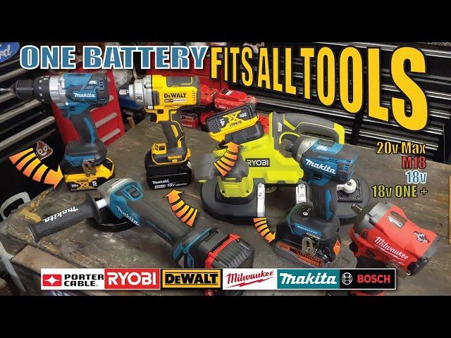 Use any brand battery in any power tool 18v-20v DEWALT MILWAUKEE MAKITA PORTER CABLE BOSCH adapters