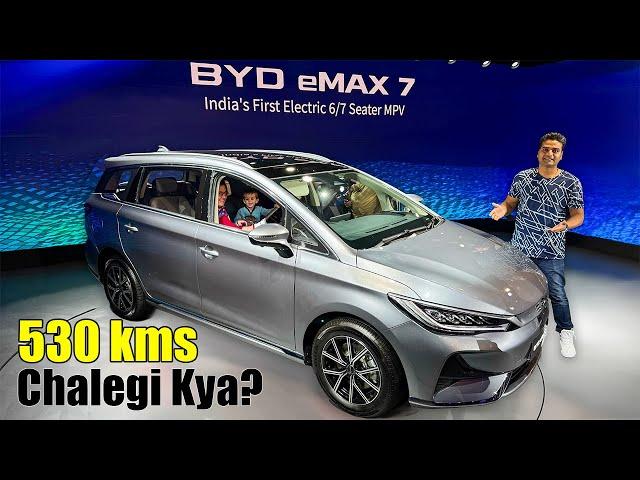 Diwali Pe Agai BYD eMAX 7 Electric Family Car with 7 and 6 seats 530 km range Lekin kya kamal kregi?