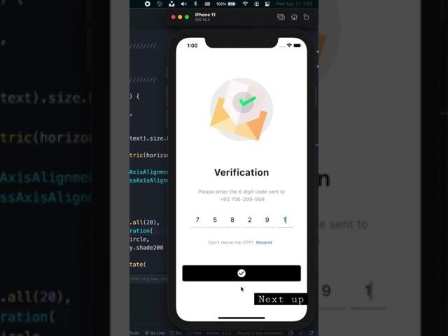 Flutter Verification Page UI #shorts