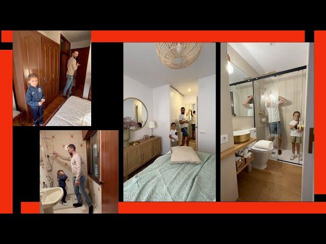  TRANSFORMATION of an Old Bedroom and an Old and Outdated Bathroom  Complete Renovation