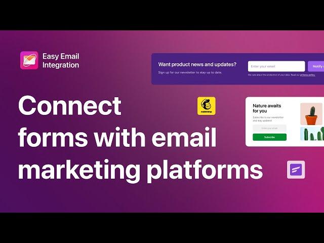 Send opt-in form leads to email marketing platforms | Easy Email Integration