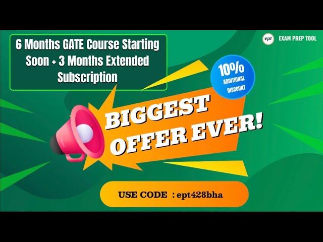 Biggest Offer Ever | 6 months GATE CSE and GATE DA course launch