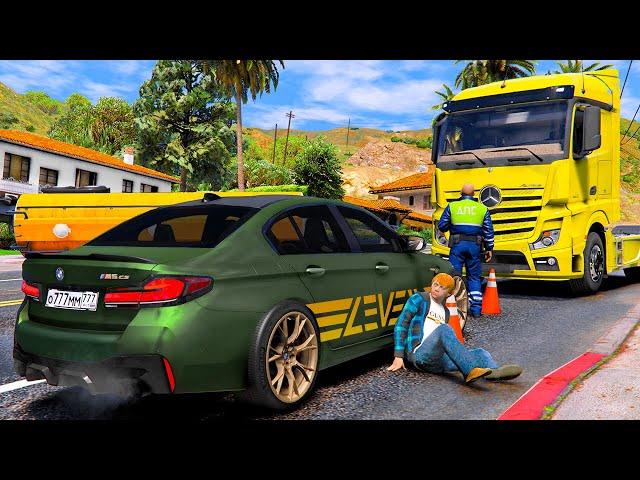 ОПЕРСКАЯ ЕЗДА В GTA 5 - ШКОЛЬНИК РАЗБИЛ M5 CS! ПОПАЛ В ДТП НА BMW M5 ТАМАЕВА! ВОТЕР