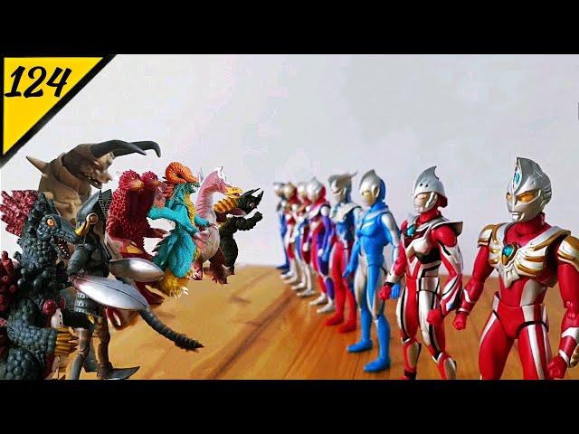 Stop Motion Ultraman Tổng hợp tất cả sức mạnh của các Siêu nhân đấu vs đội quân Quái vật Ep124