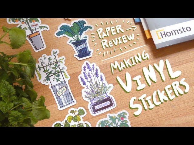 Making VINYL stickers (feat. my plants) | Process & tips + HOMSTO sticker paper review