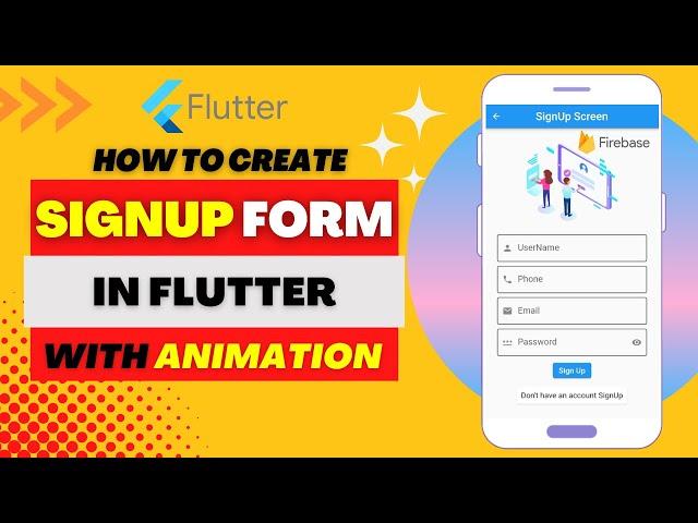 Flutter beautiful signup or registration page ui design and animation 2023