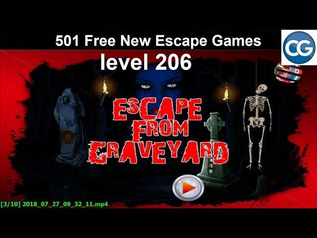 [Walkthrough] 501 Free New Escape Games level 206 - Escape from graveyard - Complete Game