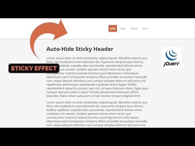 Auto Hide Sticky Header Using jQuery | Animation | CodeExpress