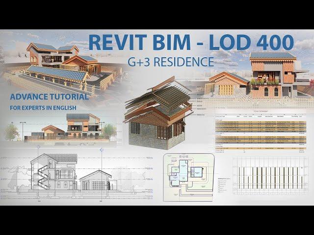 Revit BIM Villa Design Project | Architecture & Structure | 400 LOD