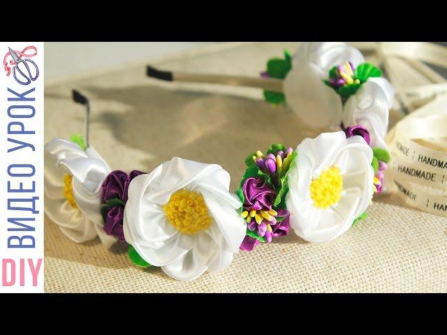 Headband Kanzashi flowers with stamens / Anastasia Kulikova