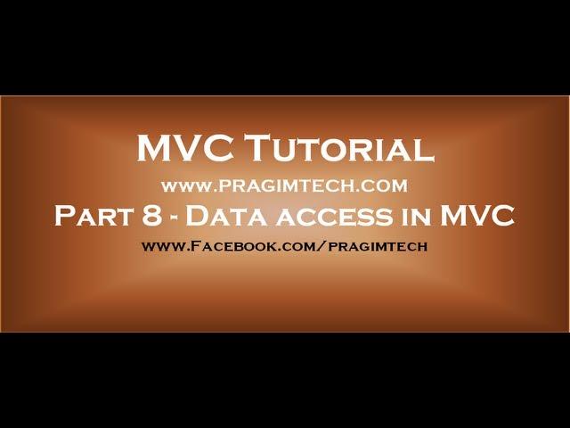 Part 8  Data access in mvc using entity framework