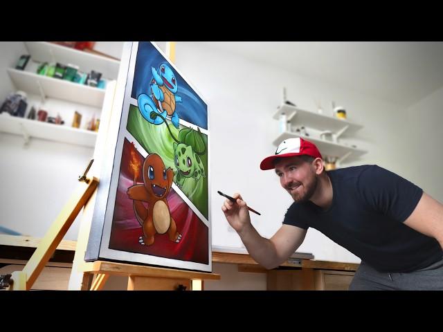 Trying a new Acrylic Painting Technique … Surprising my friend with a Pokemon painting