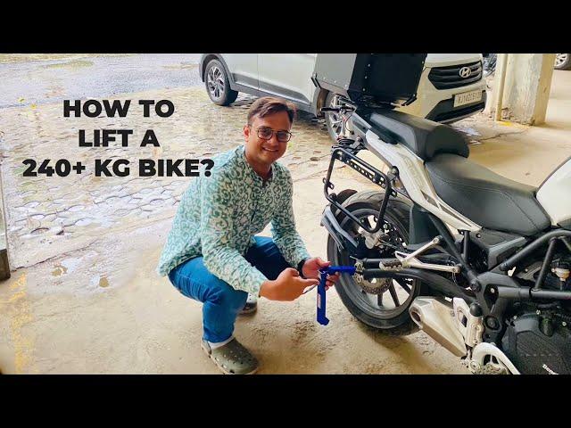 Easy way to lift a heavy bike | Benelli TRK502 lifted on Motojack Blueburns | #5