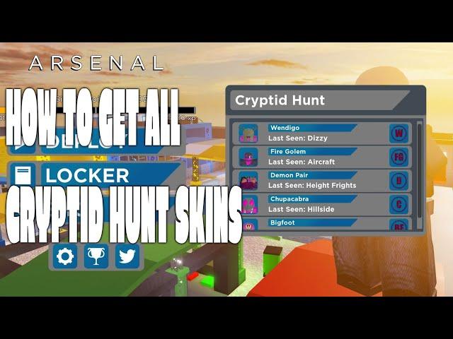 HOW TO GET ALL CRYPTID HUNT SKINS | Arsenal ROBLOX