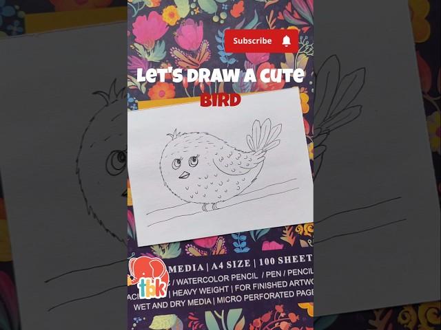 Draw a cute bird - Easy bird drawing #drawing #drawingforkids #artforkids #bird #birddrawing #cute