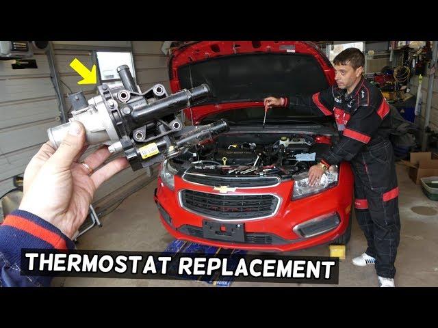 CHEVROLET CRUZE THERMOSTAT AND THERMOSTAT HOUSING REPLACEMENT. CHEVY SONIC THERMOSTAT HOUSING