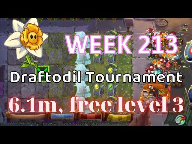 PvZ 2 Arena Draftodil Tournament Week 213, 6.1 million, using Free Plants, season 39 buttercup