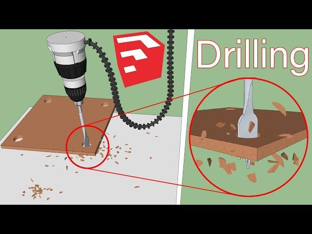 Drilling Holes in Wood | SketchUp Plugins | MSPhysics