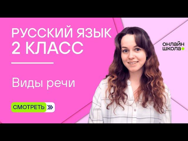 Виды речи. Видеоурок 1. Русский язык 2 класс