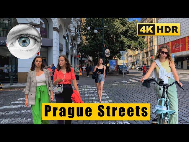 Main Prague pedestrian streets - Czech Republic 4k Walk  HDR ASMR