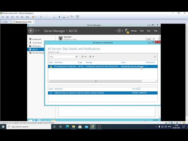 Installing Active directory Domain services on windows server 2012 R2