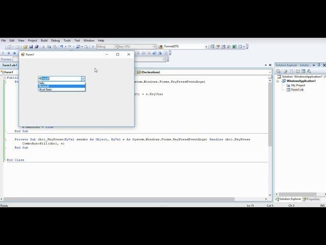 How to Auto Complete Text Data in ComboBox in VB.NET | Visual Basic