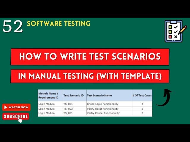 manual software testing training | how to create test scenarios in excel | test scenario template