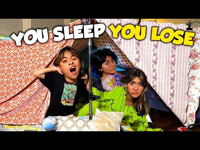 Last To Leave Blanket Fort Wins! | GEM Sisters