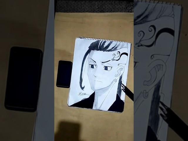 Draken charcoal drawing from "Tokyo Revengers"
