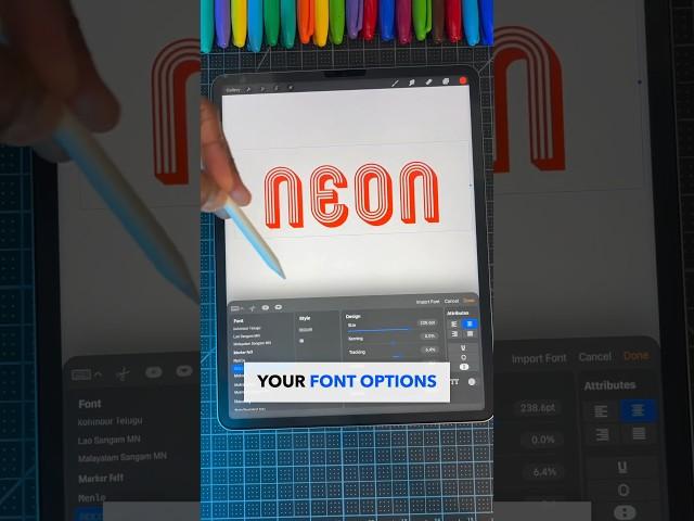 Best Way To Add & Edit Text In Procreate !  #art #drawing #shorts