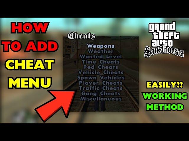 CHEAT MENU | How To Add Cheat Menu in GTA San Andreas | GTA San Andreas Cheat Menu | GTA MODERS