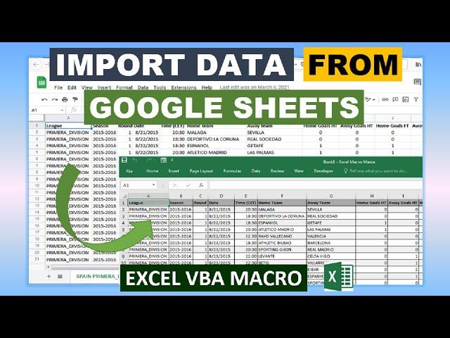 Import Data From Google Sheets via Web Query Excel VBA Macro