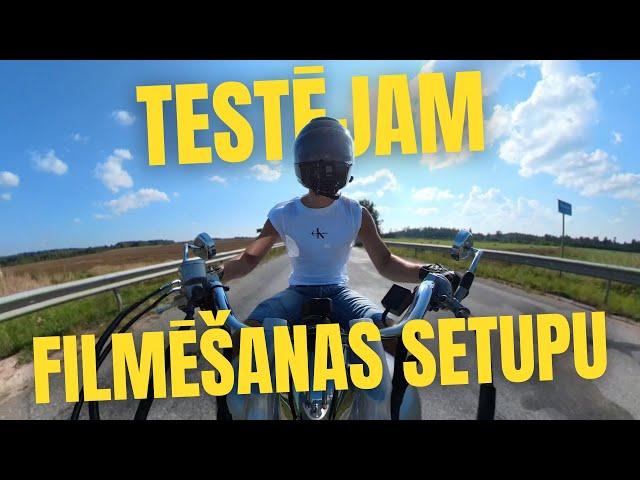 TESTĒJU JAUNO MOTO FILMĒŠANAS ĶIVERES SETUPU | BRAUCAM UZ SAULKRASTIEM