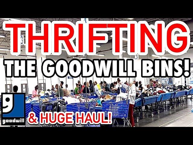 Thrift with me & HUGE HAUL from the Goodwill Outlet Bins thrifting trip! Thrift shopping fun!