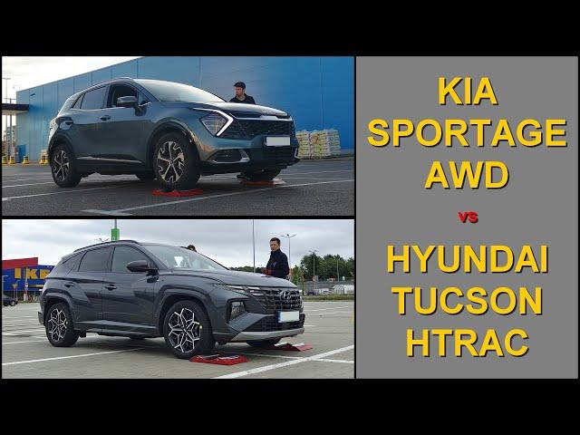 SLIP TEST - Kia Sportage HEV AWD vs Hyundai Tucson HTRAC - @4x4.tests.on.rollers