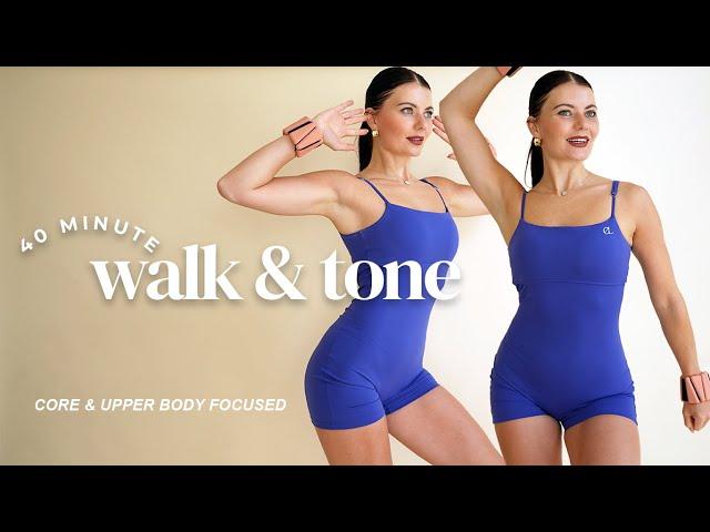 40 MIN WALKING WORKOUT FOR FAT LOSS, CORE AND UPPER BODY STRENGTH- Fat Burning | Walk at Home