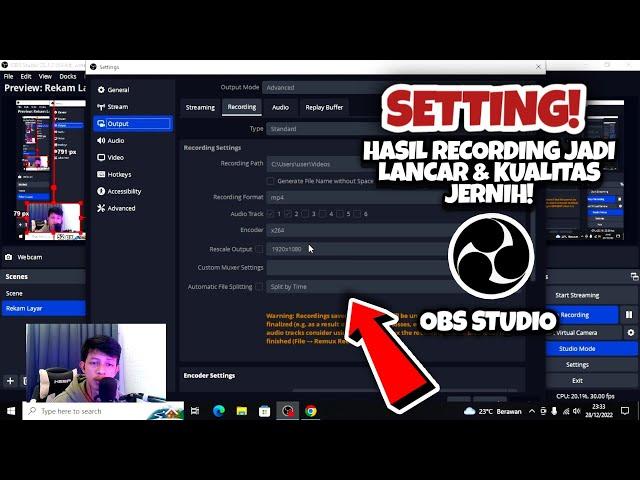 How to set OBS for recording so that it doesn't lag & break