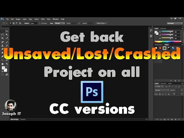 Adobe Photoshop CC | Enable Autosave and get crashed or unsaved File back