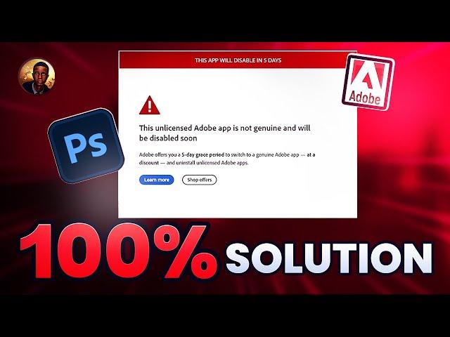 This Unlicensed Adobe App Is Not Genuine & Will Be Disabled Soon | 100% FIXED | Photoshop