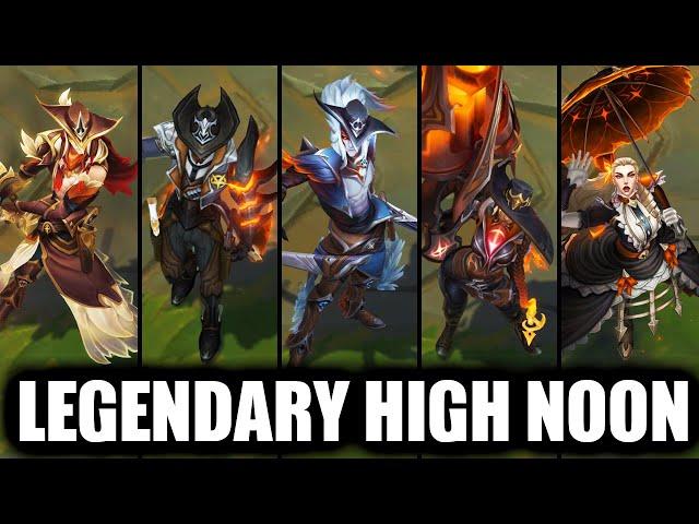 All Legendary High Noon Skins Spotlight Yone Lucian Ashe Leona Senna (League of Legends)