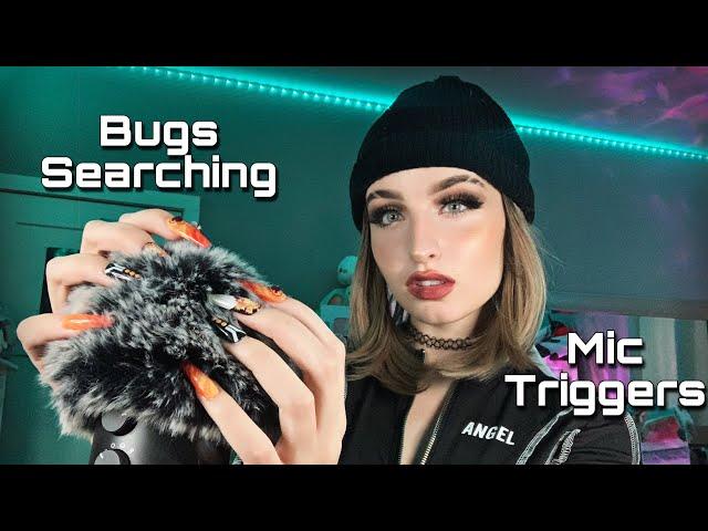 ASMR | Bugs Searching & Thunder Lightning Foam Cover Tingles ( Fast Plucking, Mic Scratching + )