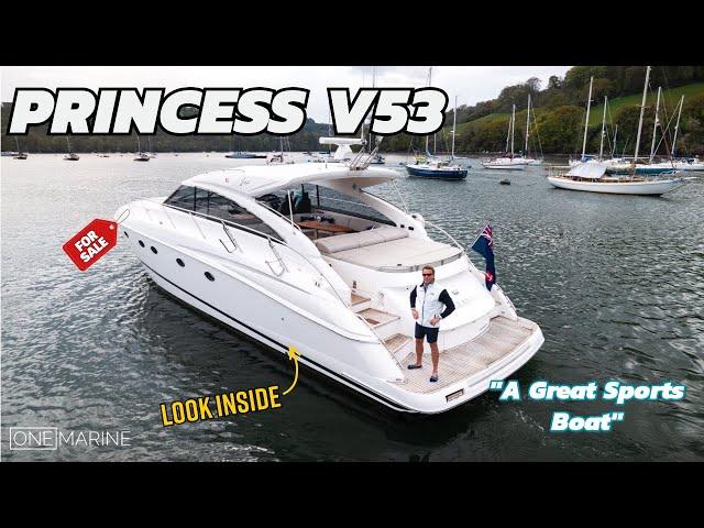 Princess V53 For Sale | A great 53FT Sports boat with 3 cabins | One Marine Boat Tour