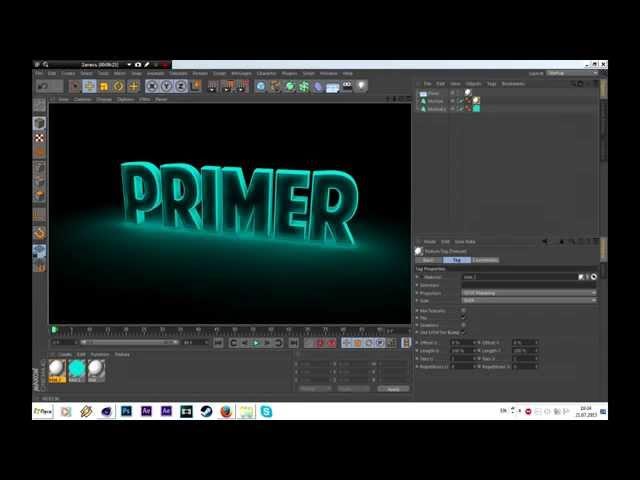 Как сделать НЕОНОВЫЙ ТЕКСТ в Cinema4D