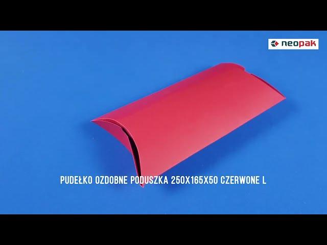 Pudełko ozdobne poduszka 250x165x50 czerwone l