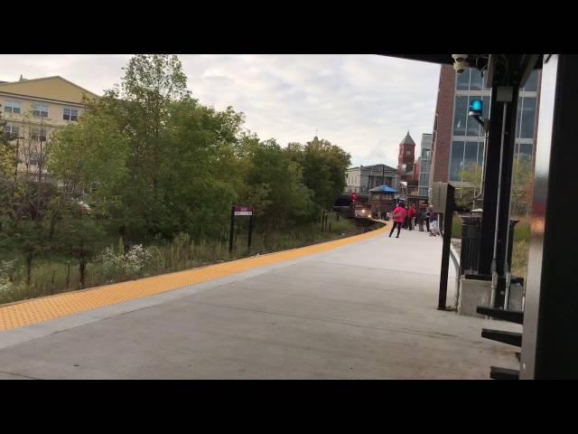 MBTA Commuter train pulls into Salem Station