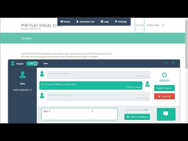 PHP Flat Visual Live Chat