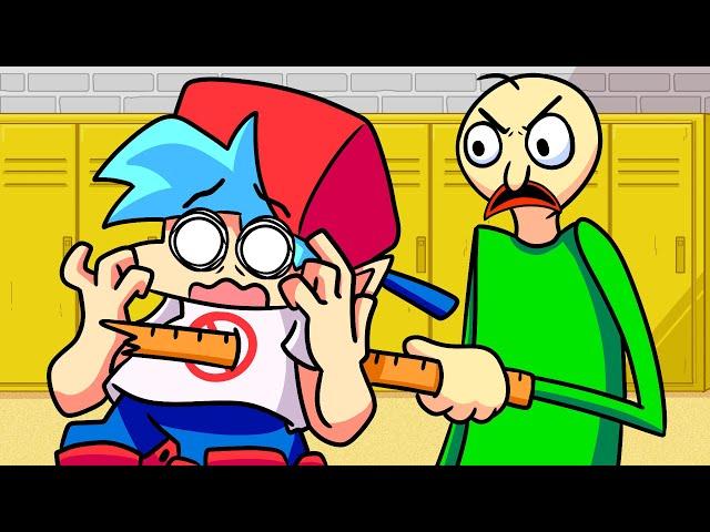 BOYFRIEND vs. BALDI'S BASICS! Friday Night Funkin' Logic | Cartoon Animation