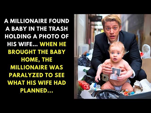 A MILLIONAIRE FOUND A BABY IN THE TRASH HOLDING A PHOTO OF HIS WIFE… WHEN HE BROUGHT THE BABY...